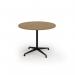Loft circular dining table 1000 dia black frame oak top LTDC10-K-O