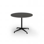Loft circular dining table 1000 dia black frame onyx grey top LTDC10-K-OG