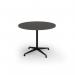 Loft circular dining table 1000 dia black frame onyx grey top LTDC10-K-OG