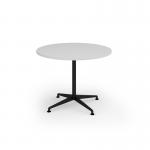 Loft circular dining table 1000 dia black frame white top LTDC10-K-WH