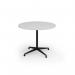 Loft circular dining table 1000 dia black frame white top LTDC10-K-WH