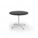 Loft circular dining table 1000 dia white frame black top LTDC10-WH-K