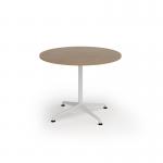 Loft circular dining table 1000 dia white frame kendal oak top LTDC10-WH-KO