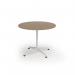 Loft circular dining table 1000 dia white frame kendal oak top LTDC10-WH-KO