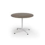 Loft circular dining table 1000 dia white frame nebraska oak top LTDC10-WH-NO