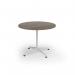Loft circular dining table 1000 dia white frame nebraska oak top LTDC10-WH-NO