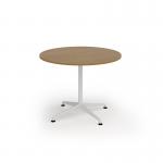 Loft circular dining table 1000 dia white frame oak top LTDC10-WH-O