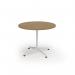 Loft circular dining table 1000 dia white frame oak top LTDC10-WH-O