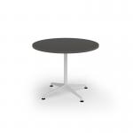 Loft circular dining table 1000 dia white frame onyx grey top LTDC10-WH-OG