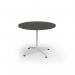 Loft circular dining table 1000 dia white frame onyx grey top LTDC10-WH-OG