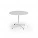 Loft circular dining table 1000 dia white frame white top LTDC10-WH-WH