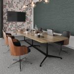 Loft table 1400 dia black frame and grey oak top LTDC14-K-GO