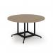 Loft table 1400 dia black frame and kendal oak top LTDC14-K-KO