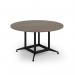 Loft table 1400 dia black frame and nebraska oak top LTDC14-K-NO