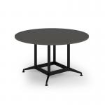 Loft table 1400 dia black frame and onyx grey top LTDC14-K-OG