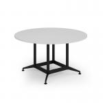 Loft table 1400 dia black frame and white top LTDC14-K-WH