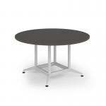 Loft table 1400 dia white frame and onyx grey top LTDC14-WH-OG