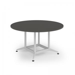 Loft table 1400 dia white frame and onyx grey top LTDC14-WH-OG