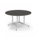 Loft table 1400 dia white frame and onyx grey top LTDC14-WH-OG