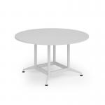Loft table 1400 dia white frame and white top LTDC14-WH-WH