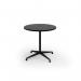 Loft circular dining table 800 dia black frame black top LTDC8-K-BK