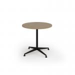 Loft circular dining table 800 dia black frame kendal oak top LTDC8-K-KO