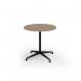Loft circular dining table 800 dia black frame kendal oak top LTDC8-K-KO