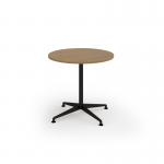 Loft circular dining table 800 dia black frame oak top LTDC8-K-O