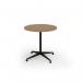 Loft circular dining table 800 dia black frame oak top LTDC8-K-O