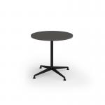 Loft circular dining table 800 dia black frame onyx grey top LTDC8-K-OG