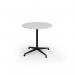 Loft circular dining table 800 dia black frame white top LTDC8-K-WH