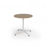Loft circular dining table 800 dia white frame kendal oak top LTDC8-WH-KO