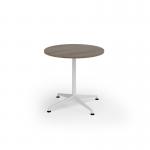 Loft circular dining table 800 dia white frame nebraska oak top LTDC8-WH-NO