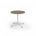 Loft circular dining table 800 dia white frame nebraska oak top LTDC8-WH-NO