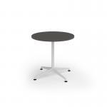 Loft circular dining table 800 dia white frame onyx grey top LTDC8-WH-OG