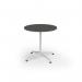 Loft circular dining table 800 dia white frame onyx grey top LTDC8-WH-OG