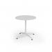 Loft circular dining table 800 dia white frame white top LTDC8-WH-WH