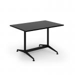 Loft dining table 1200w x 800d black frame and black top LTDR128-K-BK