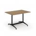 Loft dining table 1200w x 800d black frame and oak top LTDR128-K-O