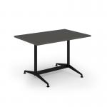 Loft dining table 1200w x 800d black frame and onyx grey top LTDR128-K-OG