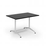 Loft dining table 1200w x 800d white frame and black top LTDR128-WH-K