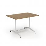 Loft dining table 1200w x 800d white frame and oak top LTDR128-WH-O