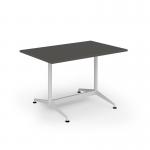Loft dining table 1200w x 800d white frame and onyx grey top LTDR128-WH-OG
