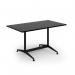 Loft dining table 1400w x 800d black frame and black top LTDR148-K-BK