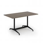 Loft dining table 1400w x 800d black frame and nebraska oak LTDR148-K-NO