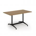 Loft dining table 1400w x 800d black frame and oak top LTDR148-K-O