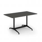 Loft dining table 1400w x 800d black frame and onyx grey top LTDR148-K-OG