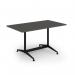 Loft dining table 1400w x 800d black frame and onyx grey top LTDR148-K-OG