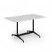 Loft dining table 1400w x 800d black frame and white top LTDR148-K-WH