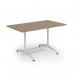 Loft dining table 1400w x 800d white frame and kendal oak top LTDR148-WH-KO